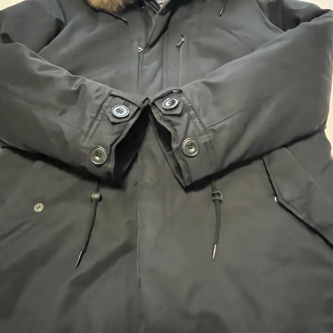 【美品】ナノユニバース　西川ダウンモッズコート　ラクーンファーブラック N3B