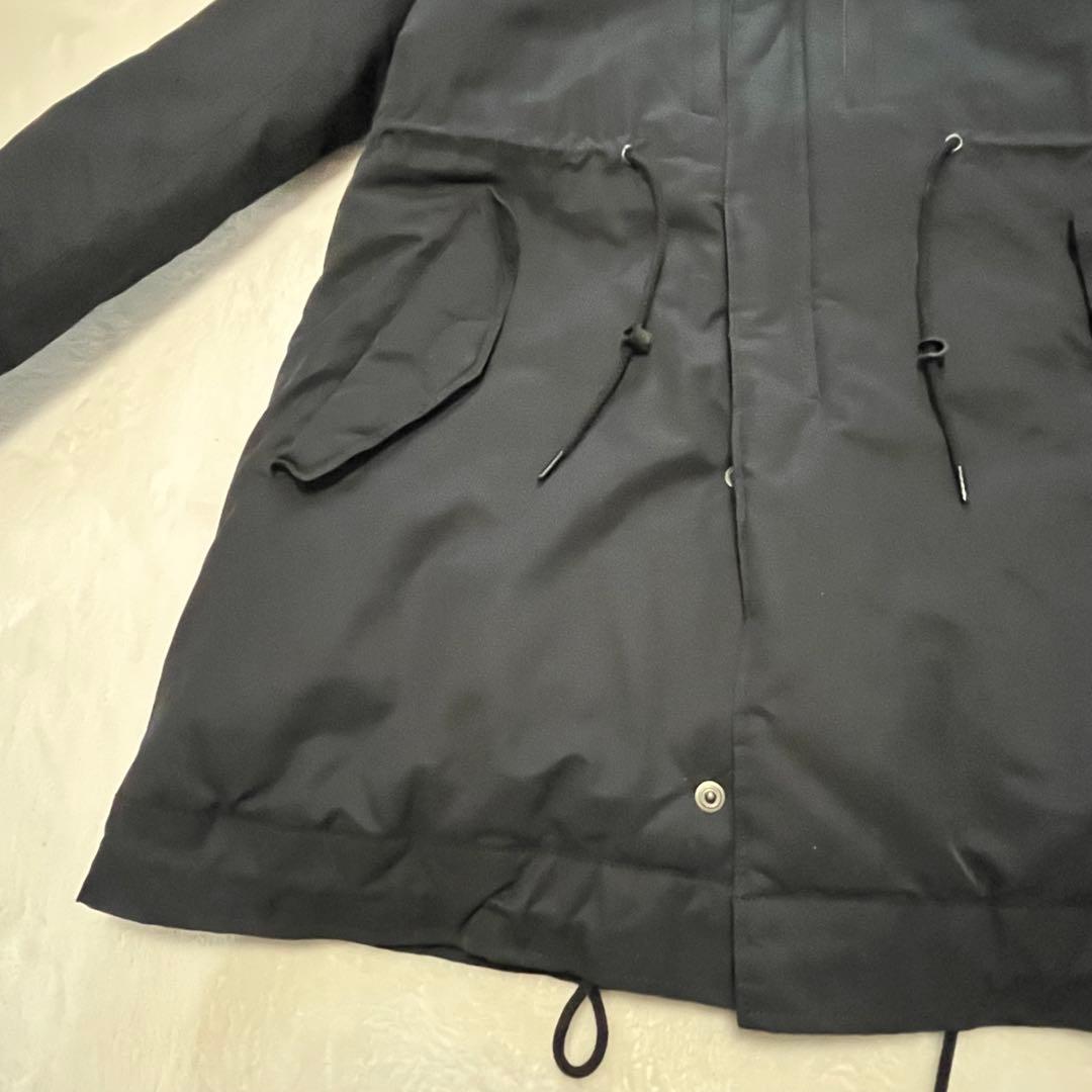 【美品】ナノユニバース　西川ダウンモッズコート　ラクーンファーブラック N3B