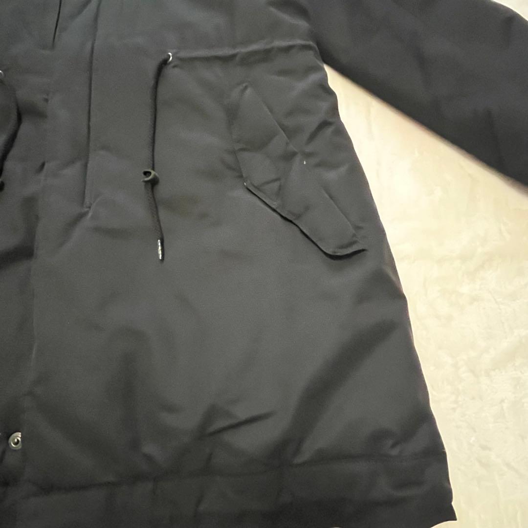 【美品】ナノユニバース　西川ダウンモッズコート　ラクーンファーブラック N3B