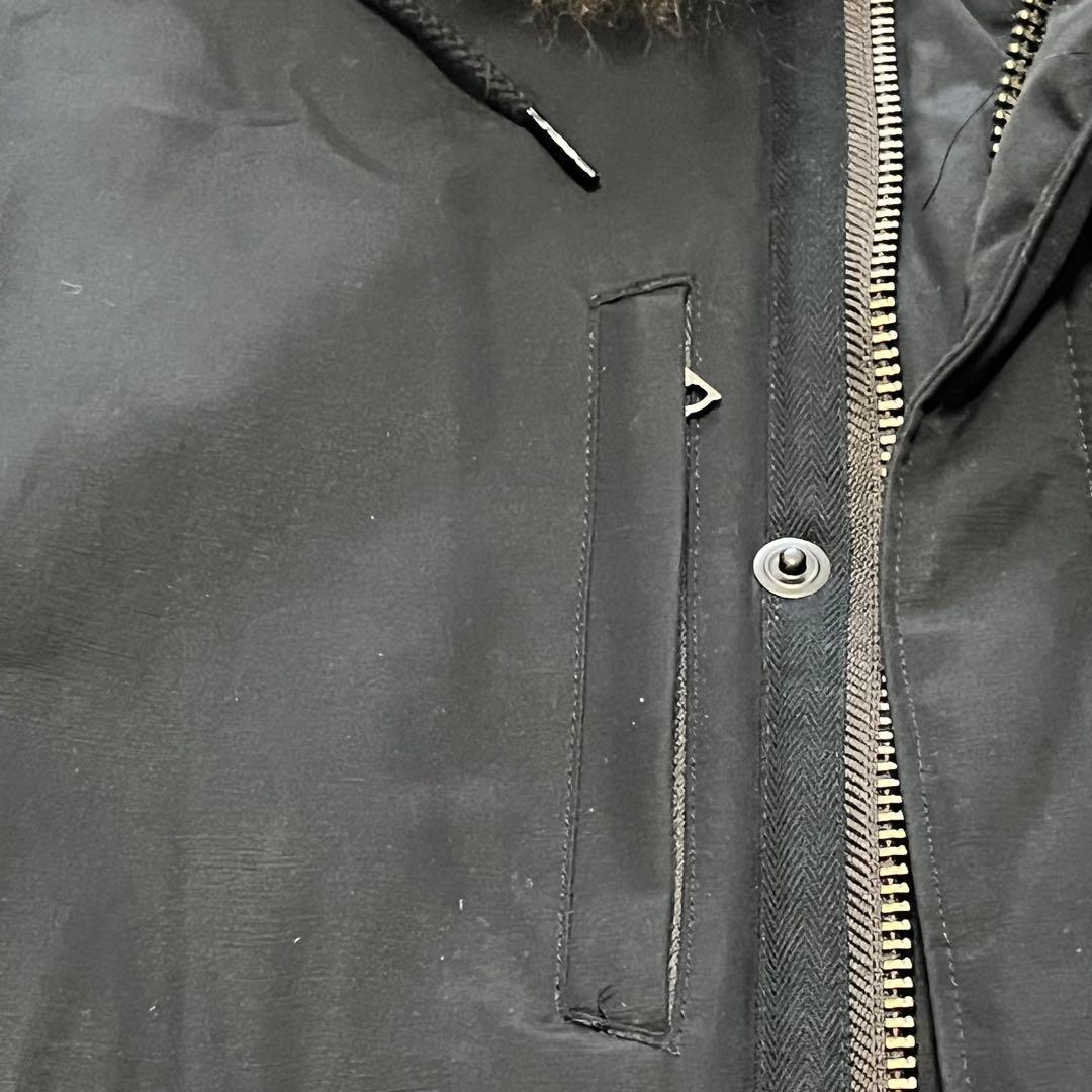 【美品】ナノユニバース　西川ダウンモッズコート　ラクーンファーブラック N3B