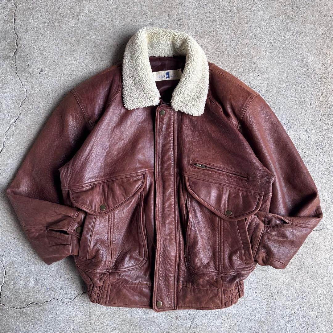 G1 type 本革 レザージャケット ビンテージ ブラウン 羊革 g-1 a2