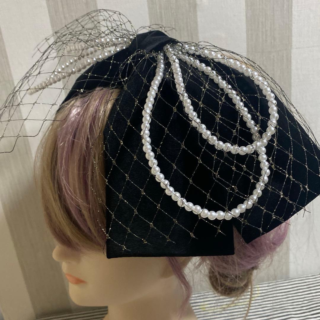 12/17❁︎ aaaaaiiaichan様 ❁︎ ヘッドドレス ベロアリボン×パー