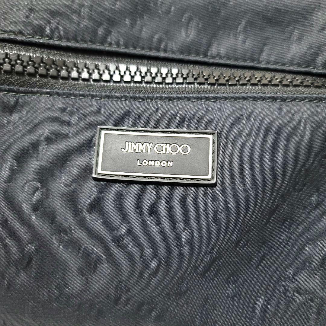 極美品 ジミーチュウ ボディバッグ 総柄 総ロゴ モノグラム ウエストポーチ 黒