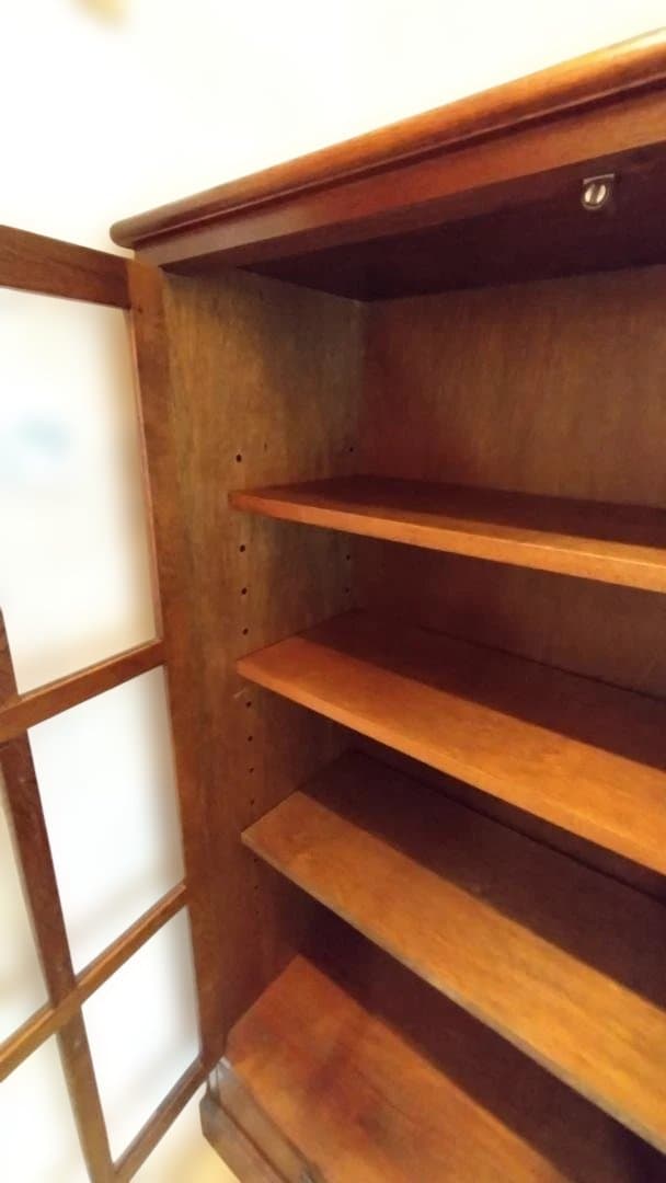 カントリーハウス 木製ガラス扉キャビネット 4段棚付き 三越ブルージュ