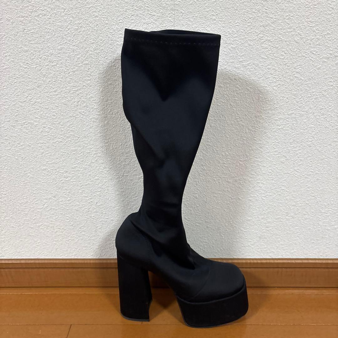 Darich ブラック スエード ロングブーツ 高ヒール