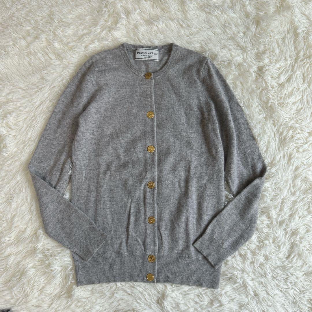 ドゥーズィエムクラス カシミヤ アンサンブル ニット カーディガン 金ボタン