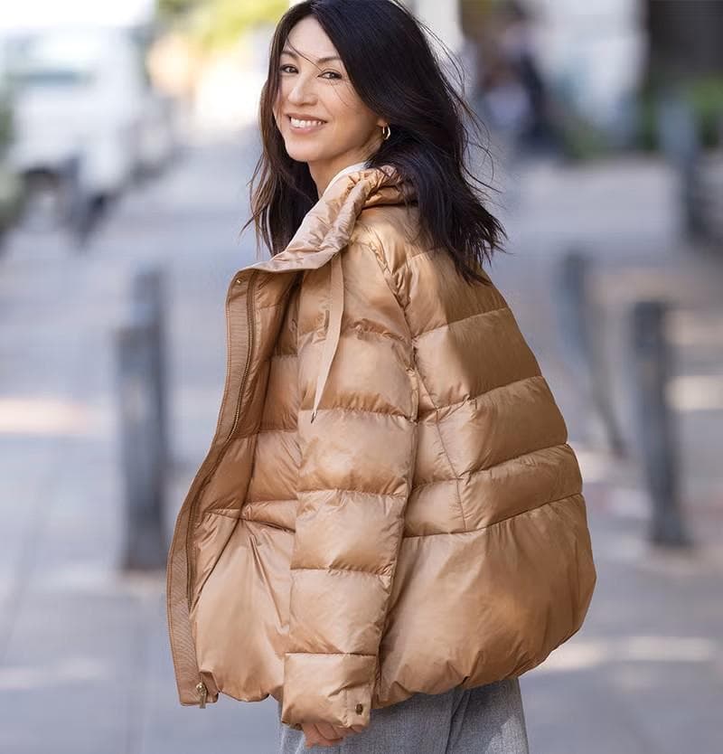 現行 きれいめ❤️ドゥクラッセ❤️ダウンコート❤️11号 L 手洗い キャメル