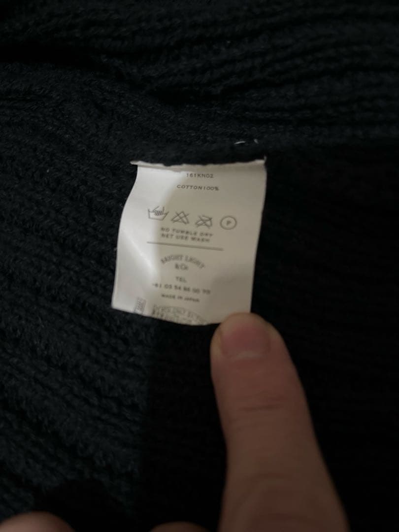 OLDJOE&CO オールドジョー　ブラック　ニット ジップアップ　38