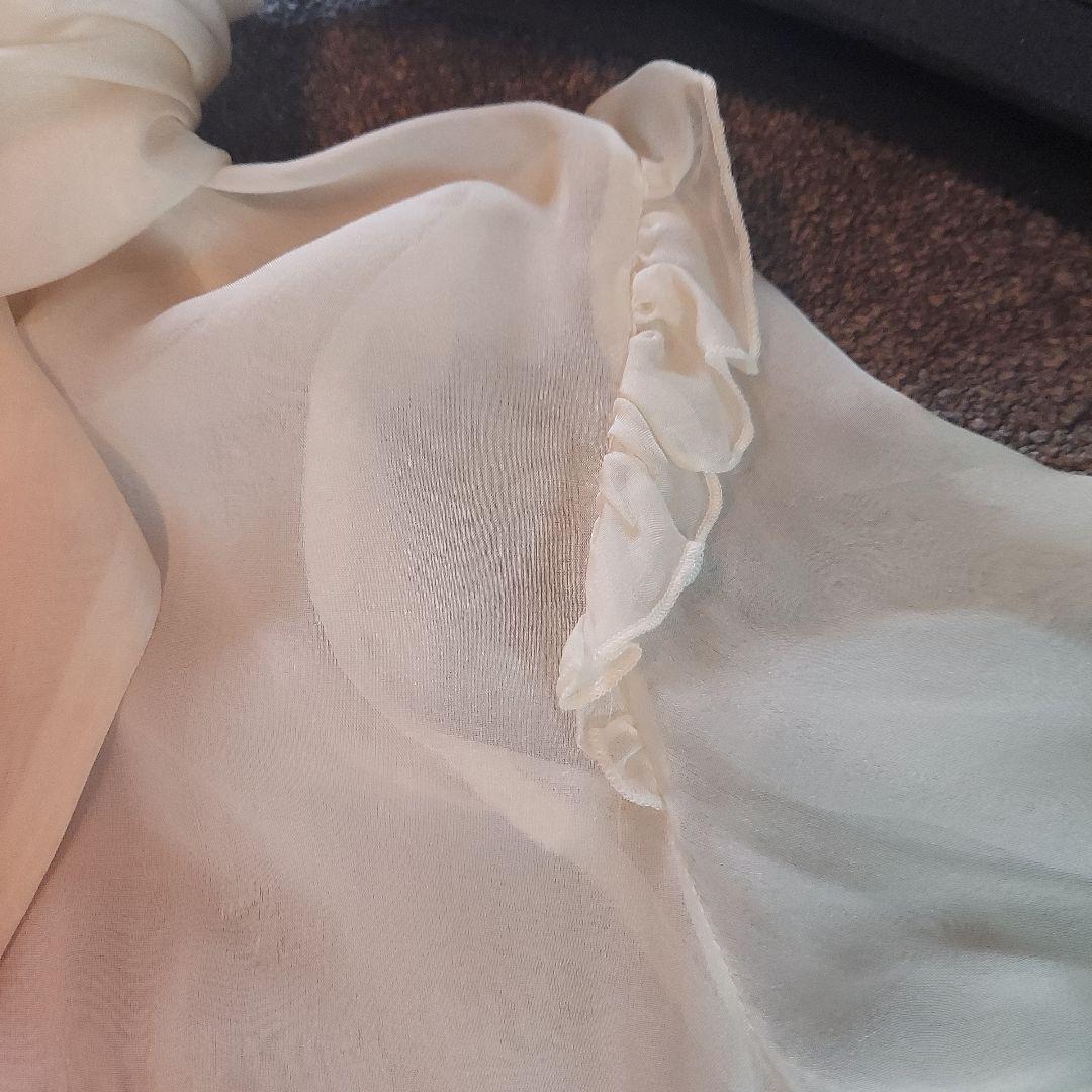 DOLCE&GABBANA シルク シフォン ボウタイ ブラウス アイボリー