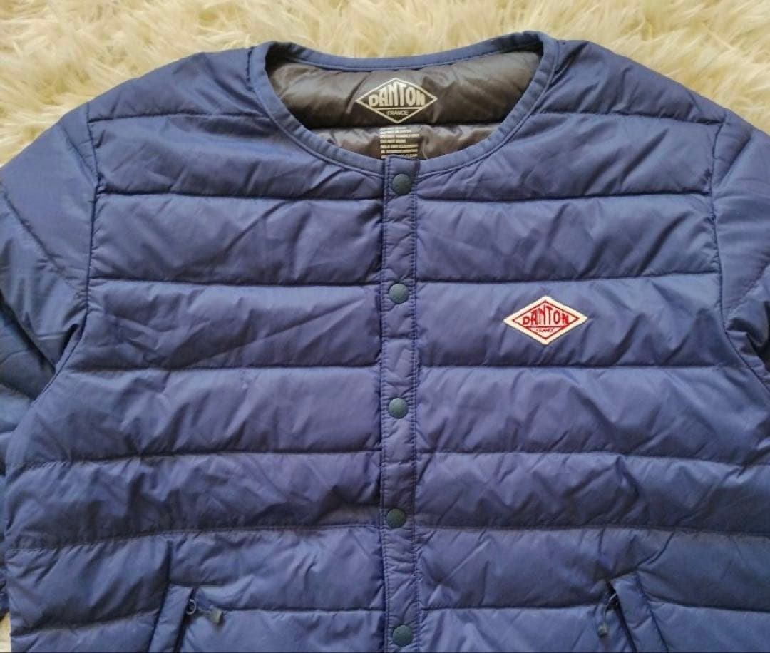 ダントン【DANTON】　インナーダウン　ノーカラー　ブルー34