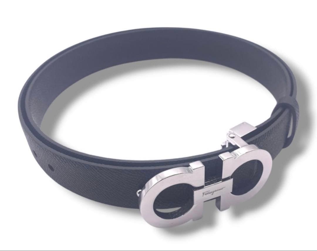 美品Ferragamo フェラガモ　ベルト リバーシブル　カット可 最大95cm