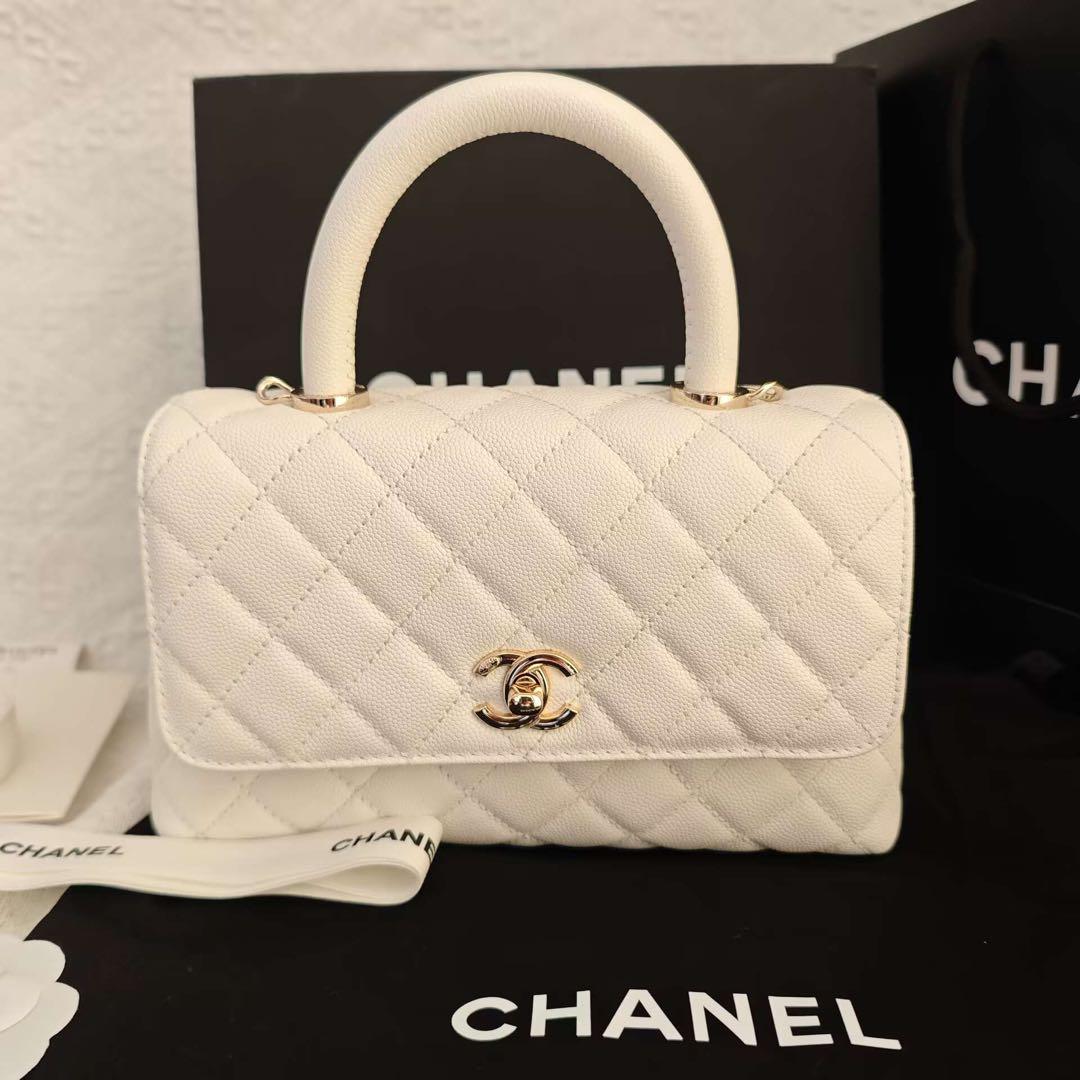 【実写画像】 ホワイト キルティング ハンドバッグ