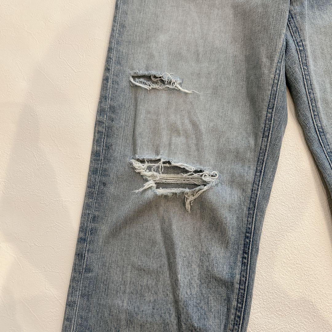 美品✨YANUK ヤヌーク ストレートデニム ボーイズ LEA ダメージ　24