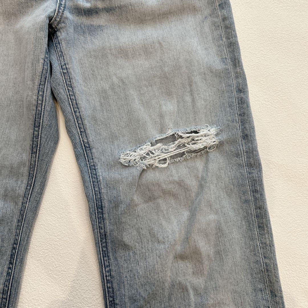 美品✨YANUK ヤヌーク ストレートデニム ボーイズ LEA ダメージ　24