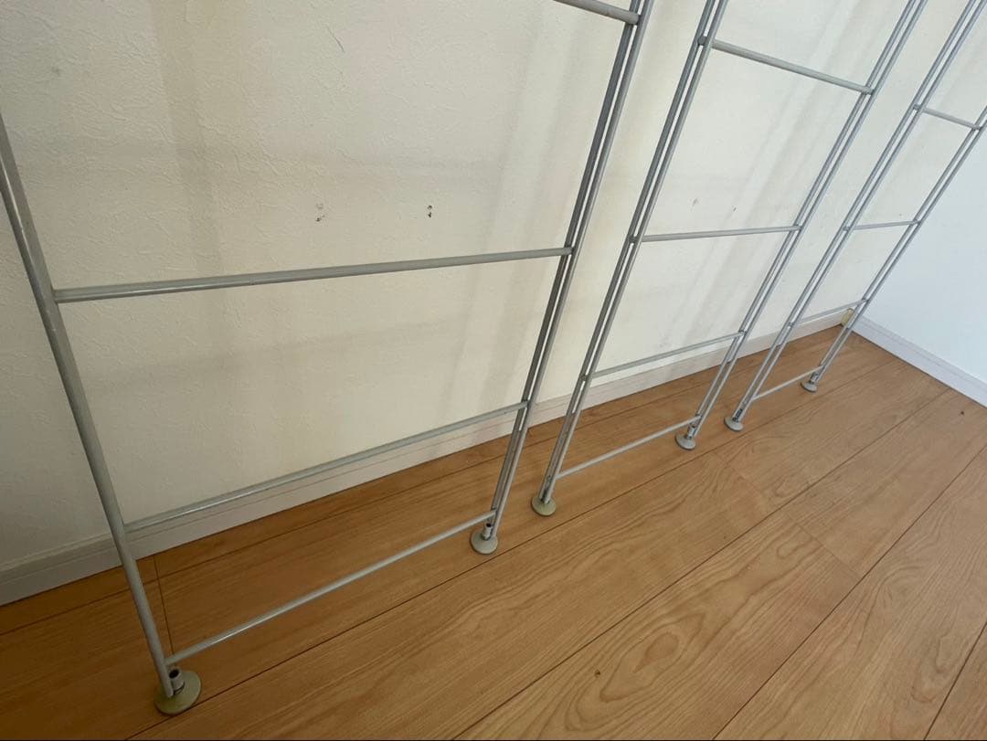 無印良品　スチールユニットシェルフ 帆立212.5cm 3本 ワードローブバー付