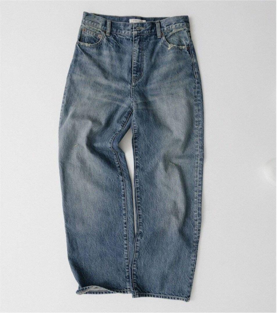 NOTHING WRITTEN フェーデッド ライト デニム パンツ