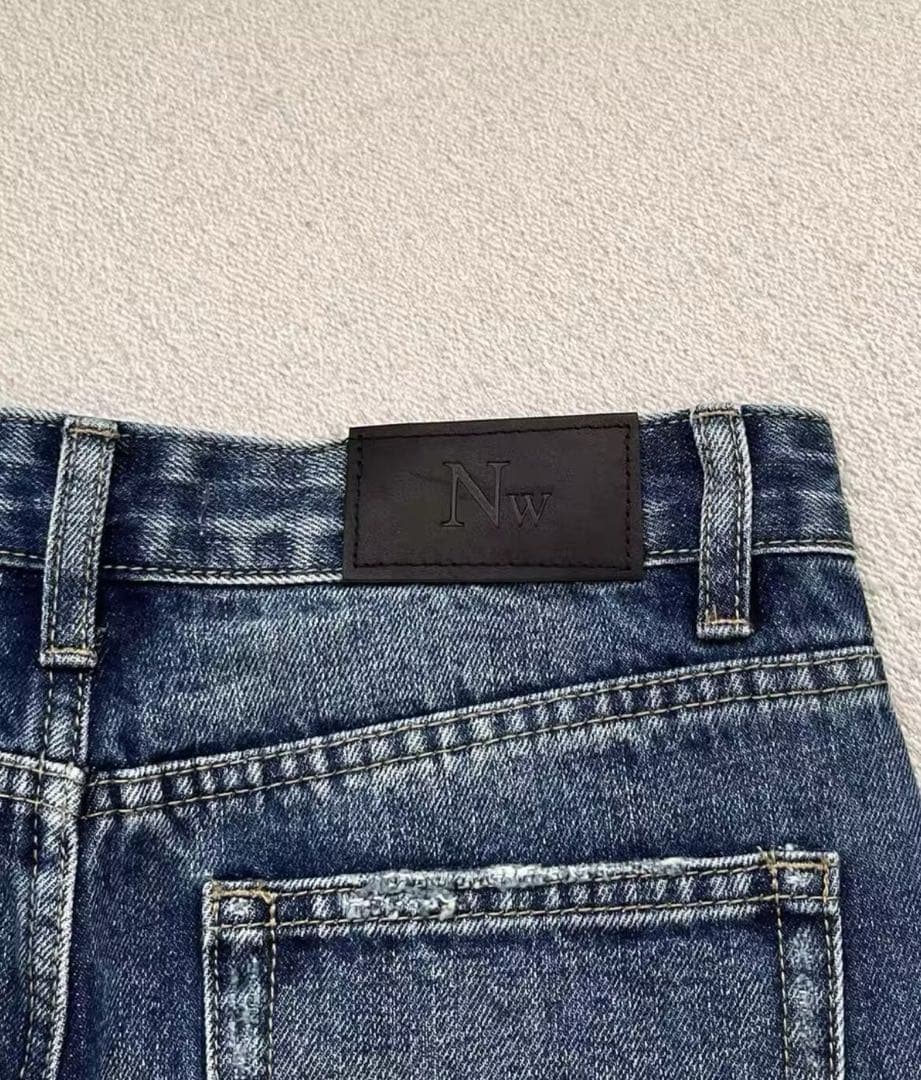 NOTHING WRITTEN フェーデッド ライト デニム パンツ