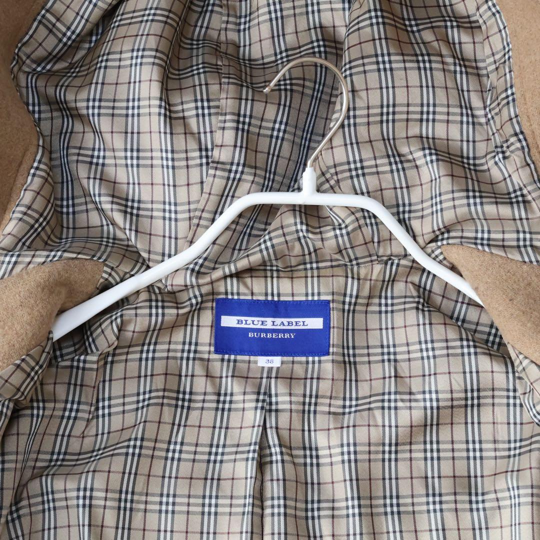 バーバリーブルーレーベル　ダッフルコート　ブラウンベージュ　ノバチェック