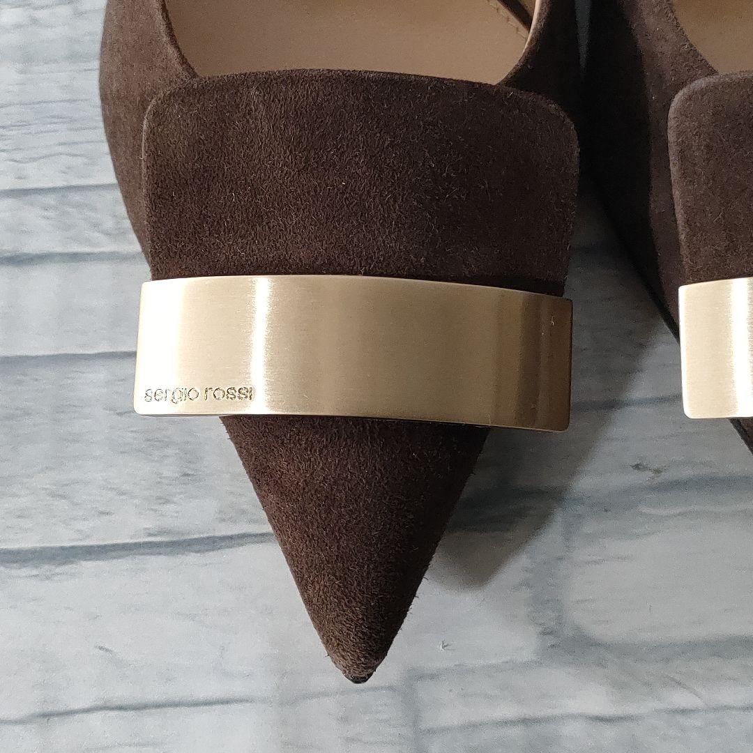 未使用品✨セルジオロッシ　sr1　スウェードパンプス　ブラウン×ゴールド　36