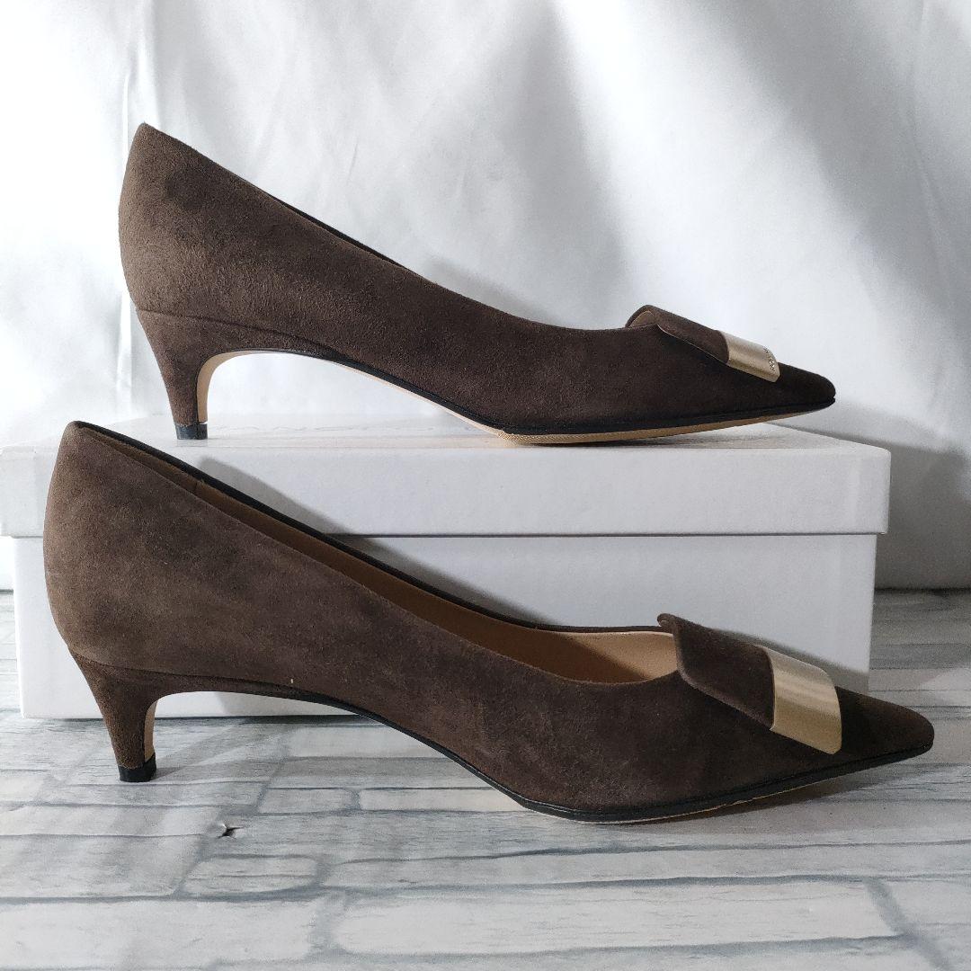 未使用品✨セルジオロッシ　sr1　スウェードパンプス　ブラウン×ゴールド　36