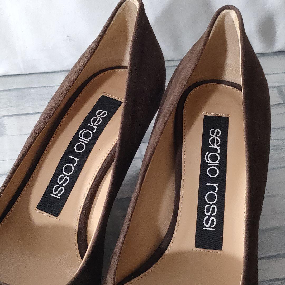 未使用品✨セルジオロッシ　sr1　スウェードパンプス　ブラウン×ゴールド　36