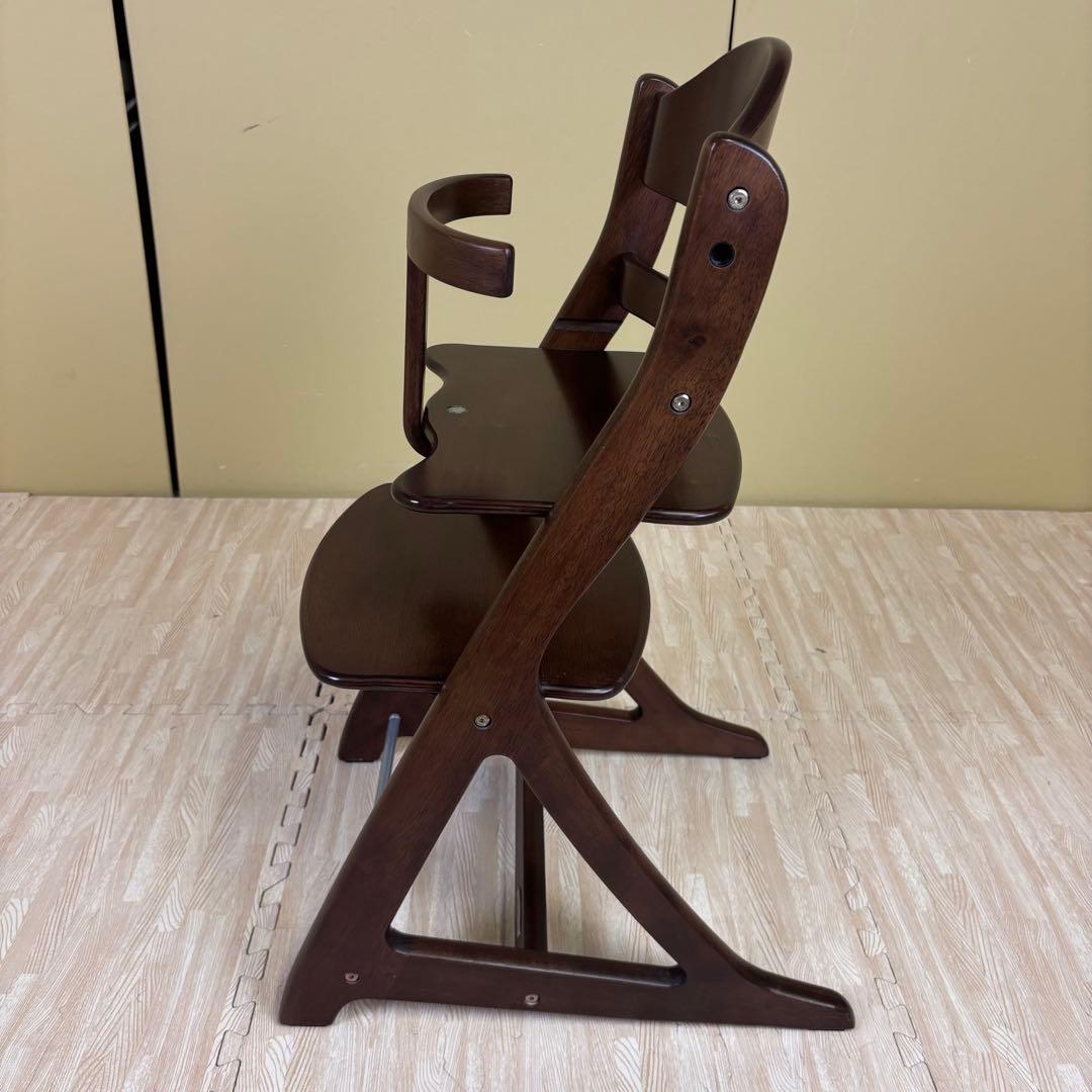 除菌清掃済☆綺麗☆　大和屋　すくすくチェアスリムプラス　ガード付　ダークブラウン