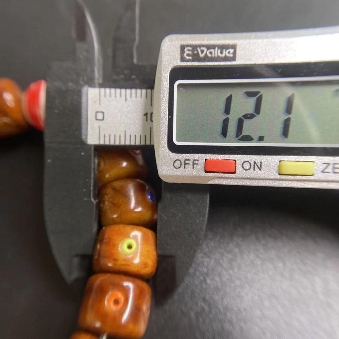 限定、チベット 密教 高密度 ヤクの骨 仏珠 数珠ブレスレット 琉璃象嵌 呪物