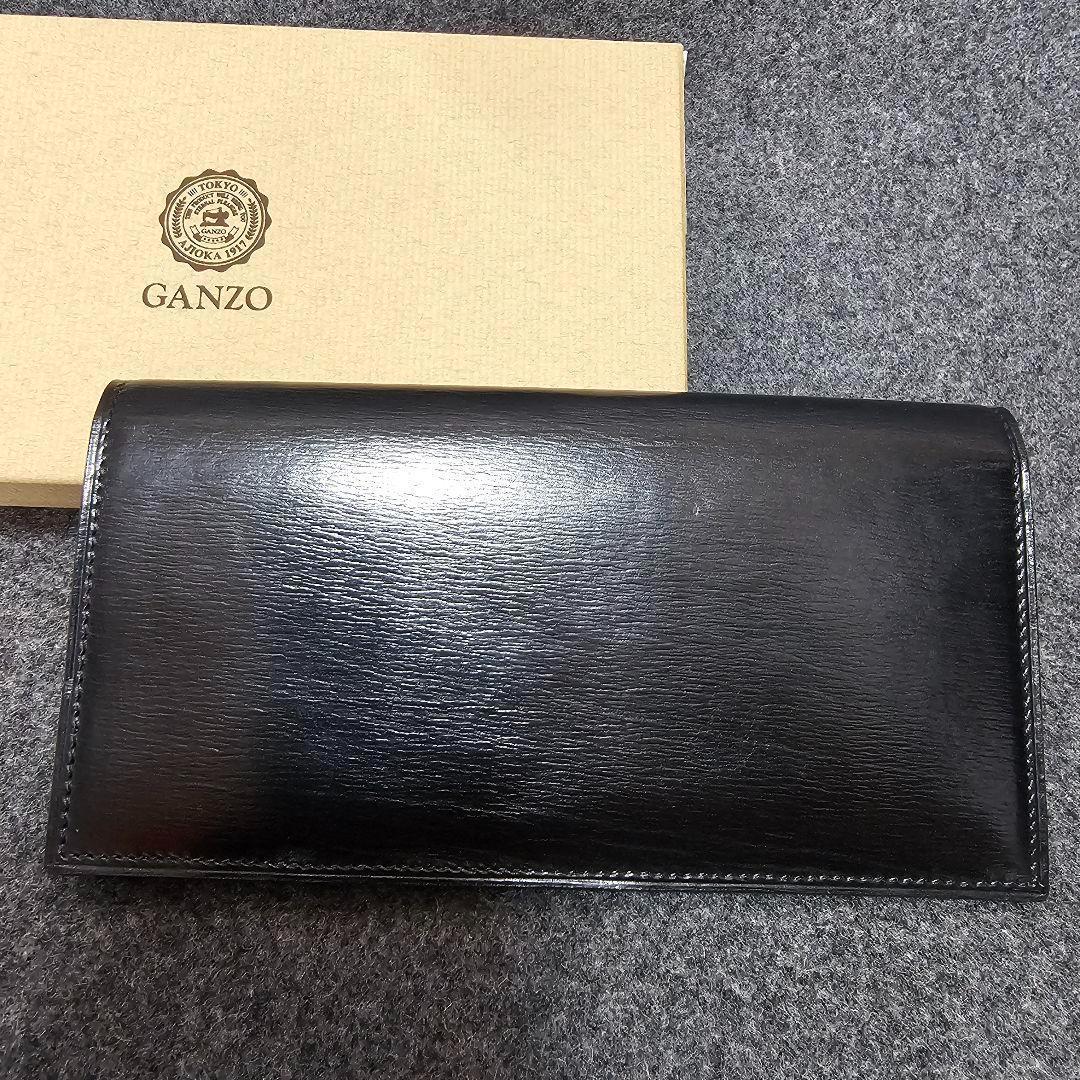 【GANZO】人気コードバン 長財布 ブラック ギャランティ付き