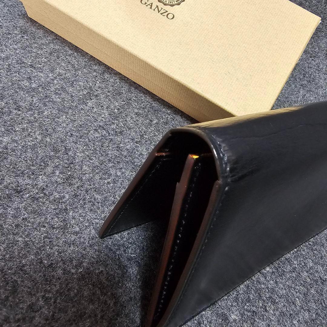 【GANZO】人気コードバン 長財布 ブラック ギャランティ付き
