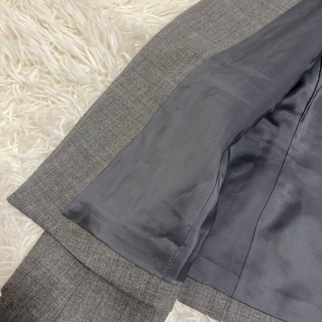 theory セットアップ ノーカラースーツ グレー 2 オフィス フォーマル