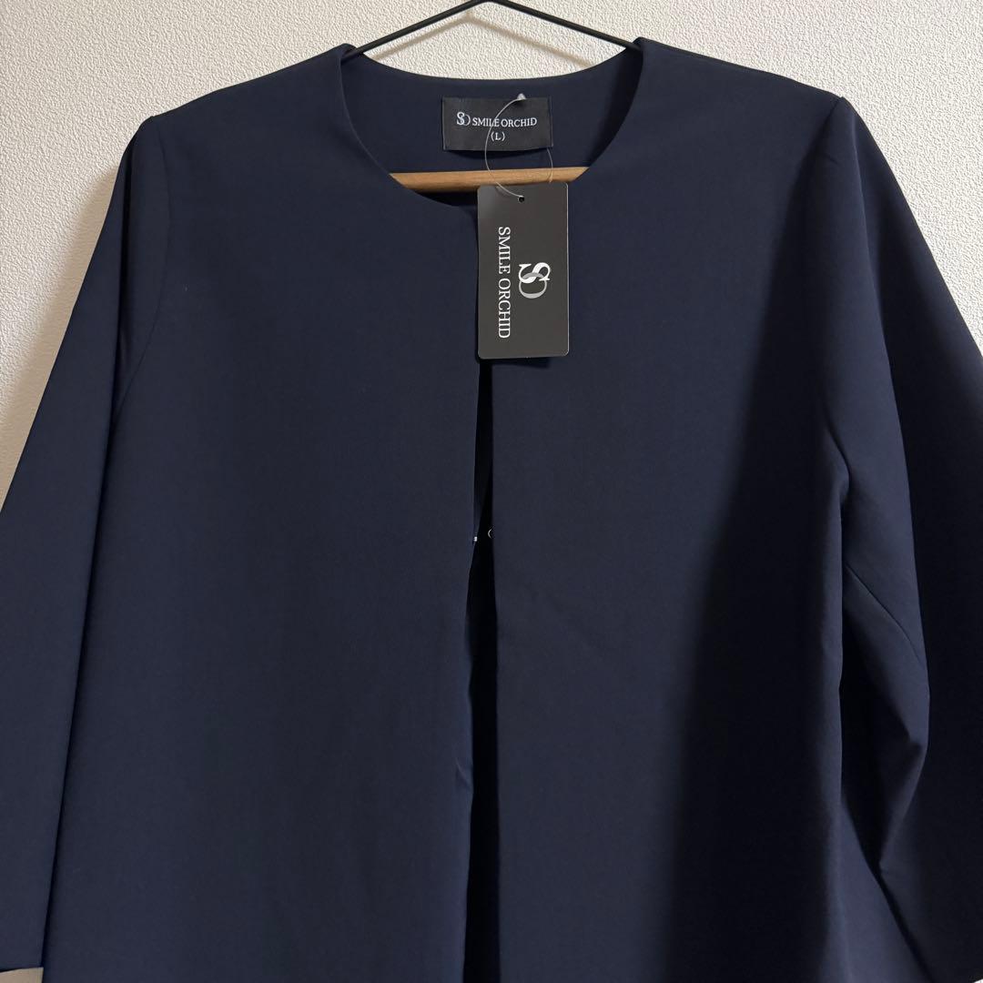 SMILE ORCHID ノーカラージャケット&テーパードパンツ スーツセットＬ