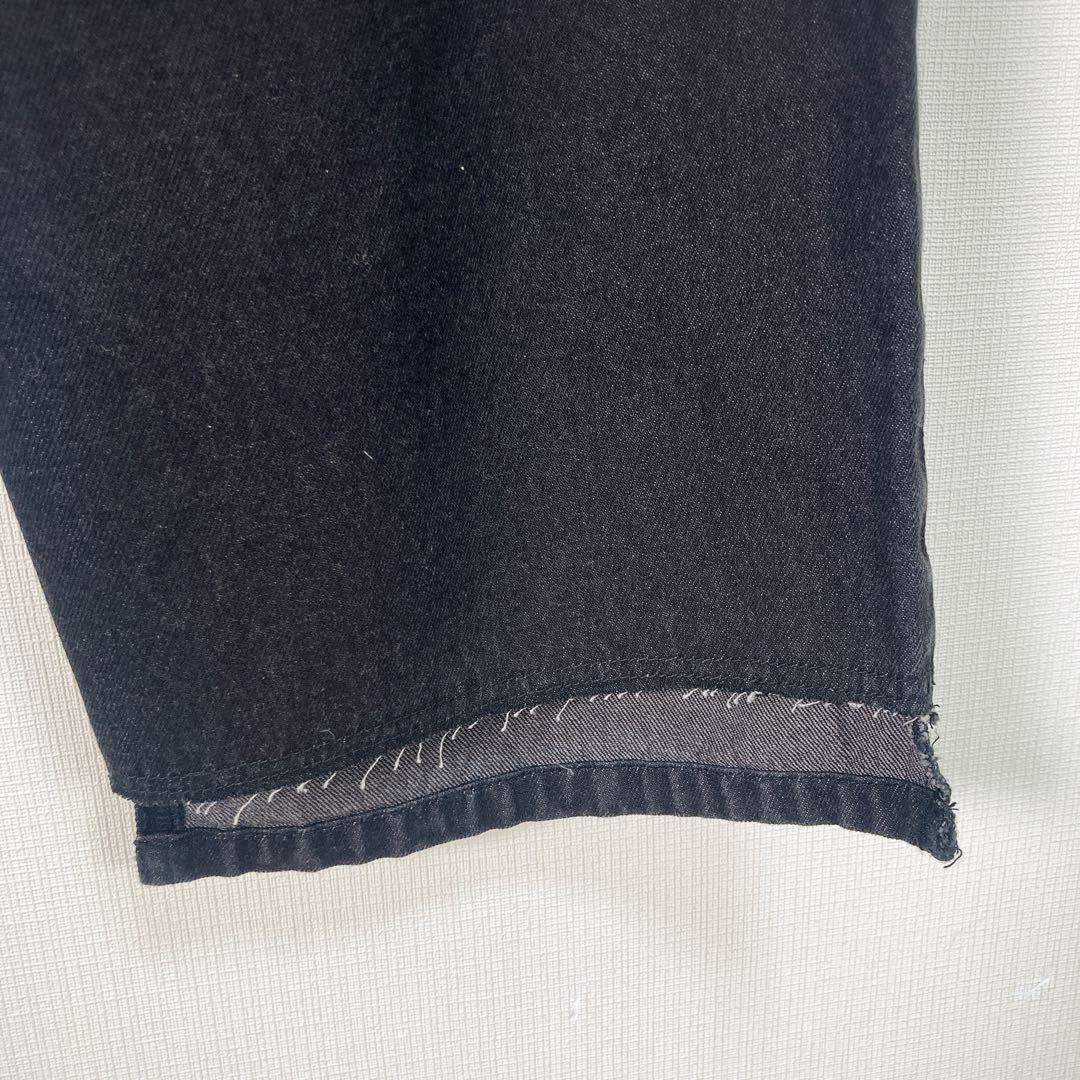 新品YENN タック ベルト デザイン 40 イエン ブラック デニムパンツ
