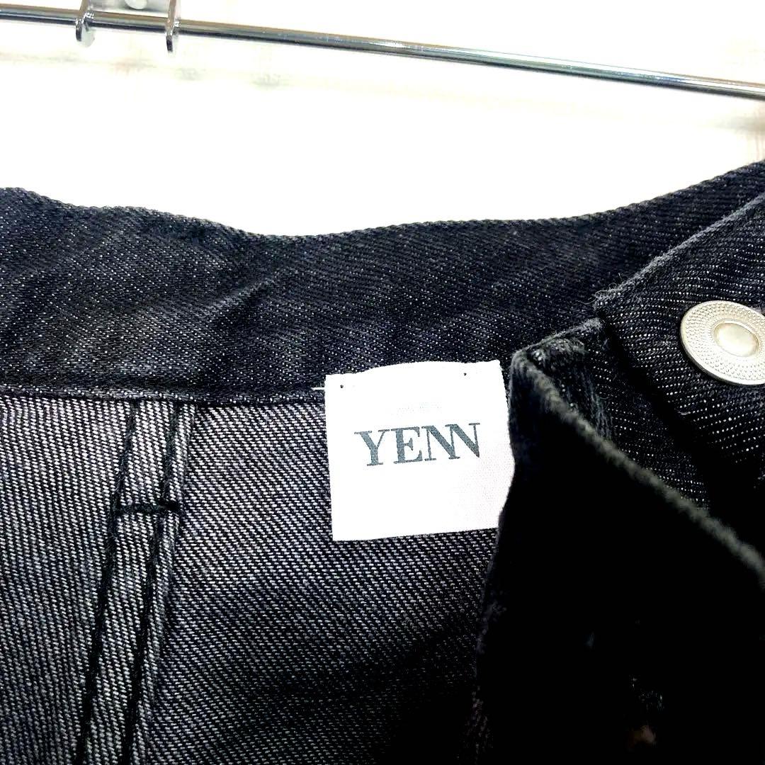 新品YENN タック ベルト デザイン 40 イエン ブラック デニムパンツ