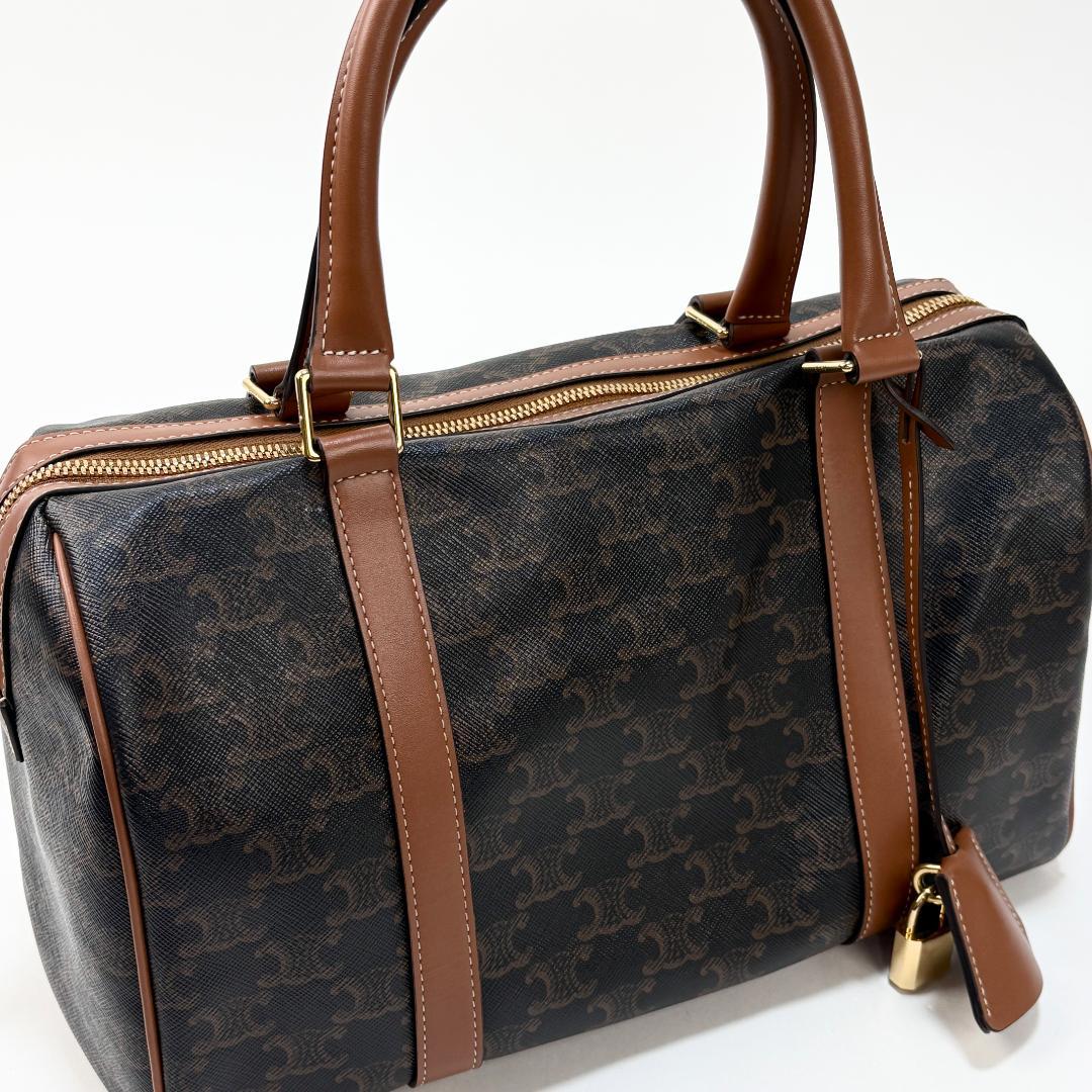 美品 CELINE ラージボストン / トリオンフキャンバス & カーフスキン