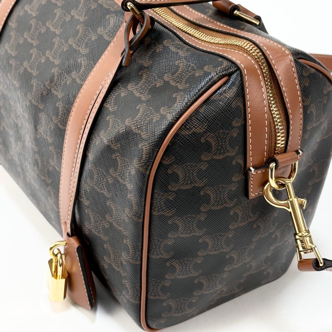 美品 CELINE ラージボストン / トリオンフキャンバス & カーフスキン