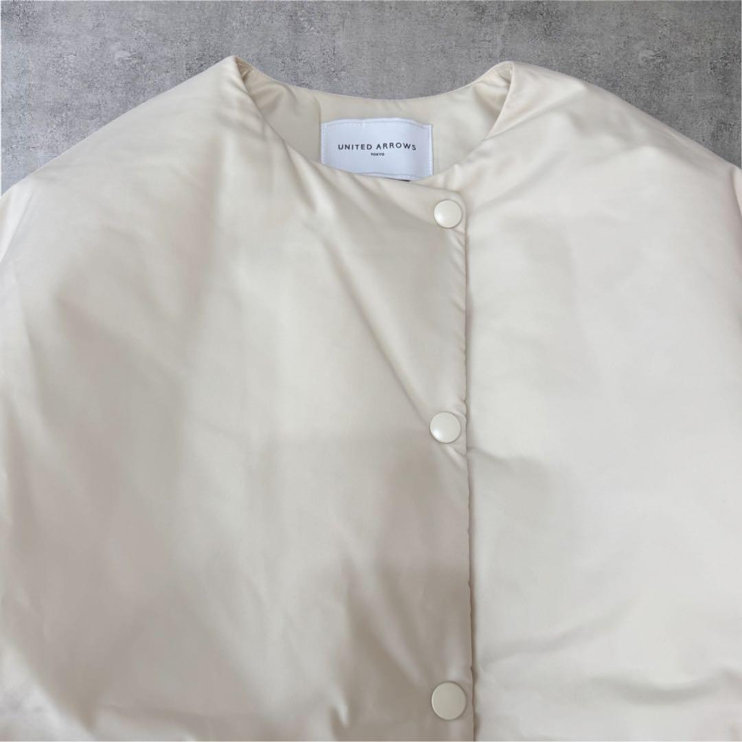 UNITED ARROWS PADDING ショートコート W † ホワイト白