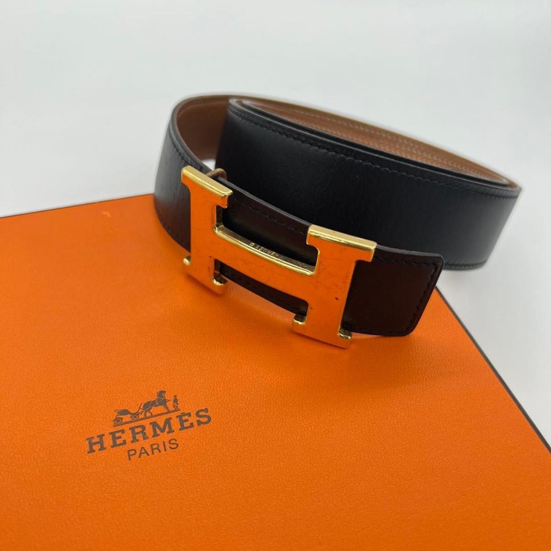 エルメス コンスタンス　Hベルト　ベルト ブラック　ブラウン　ゴールド レザー