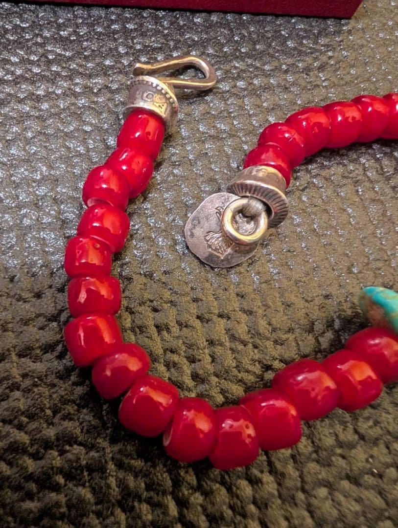 LARRY SMITH ホワイトハーツ　ターコイズ　ブレスレット　ラリースミス