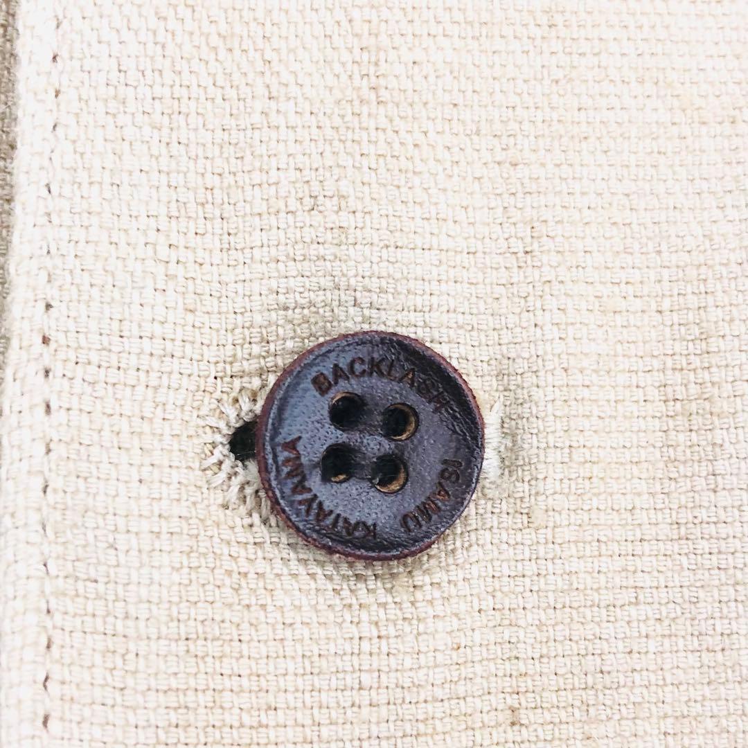 1439 BACKLASH バックラッシュ ベスト　スカル　髑髏　牛革　麻　M