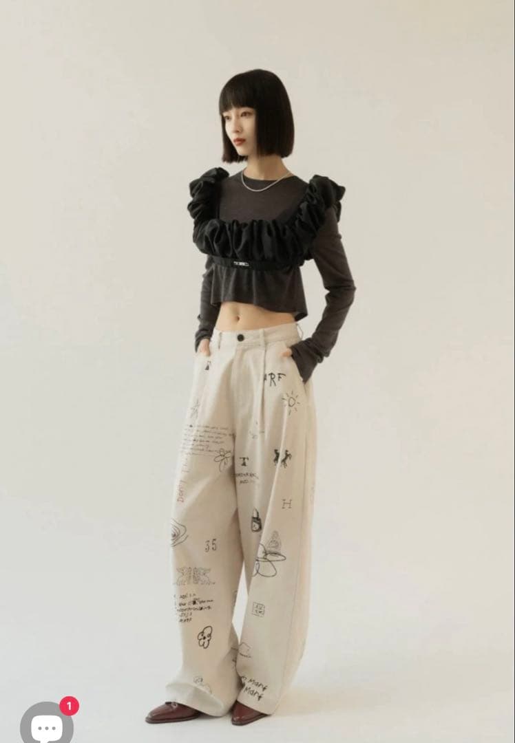 パンツ Knuth Marf high waist tattoo pants XS