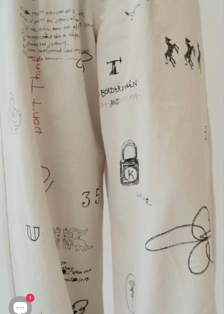 パンツ Knuth Marf high waist tattoo pants XS