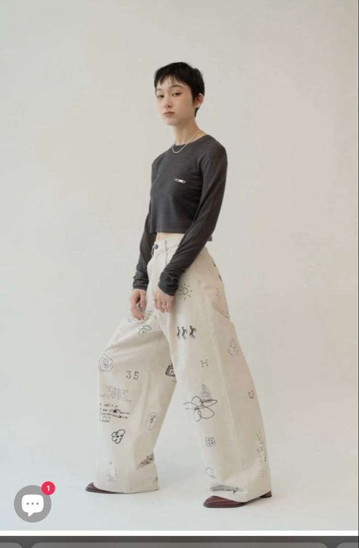 パンツ Knuth Marf high waist tattoo pants XS
