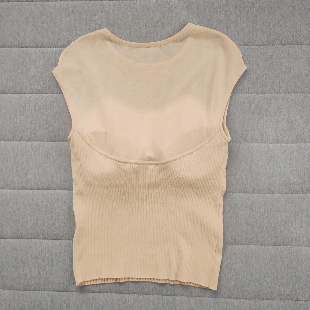 クーちゃん　新品　チャコット　トップス　ショートスリーブリブ編みトップ