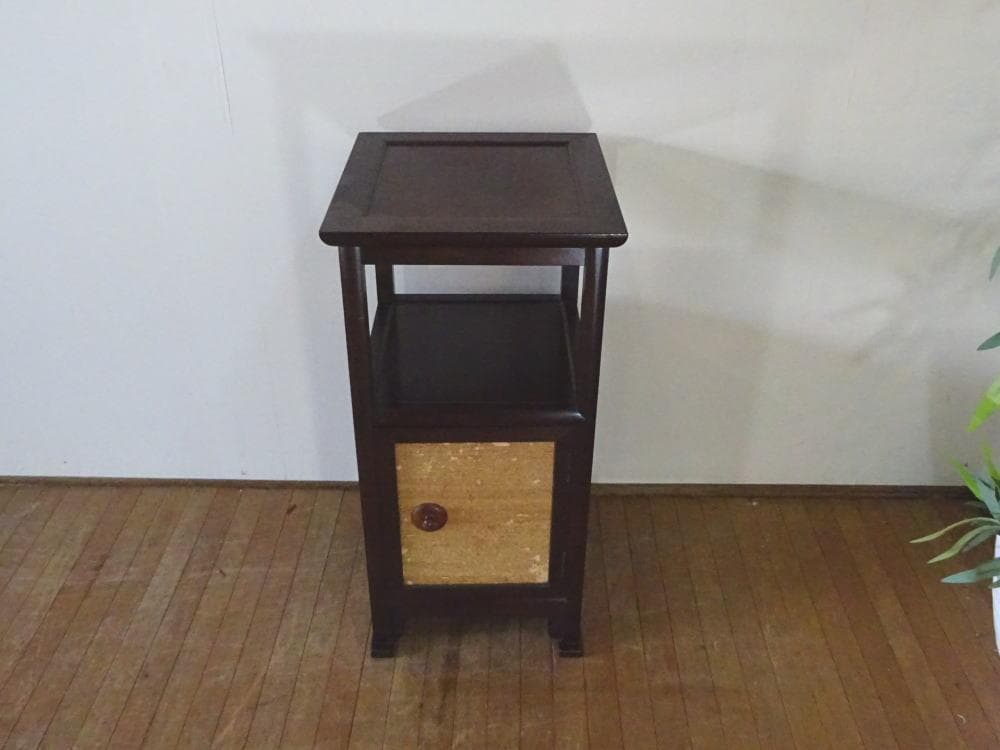 ちゃちゃ　松本民芸家具　A型電話台　ミズメザクラ　飾り台　花台　葛布　和モ