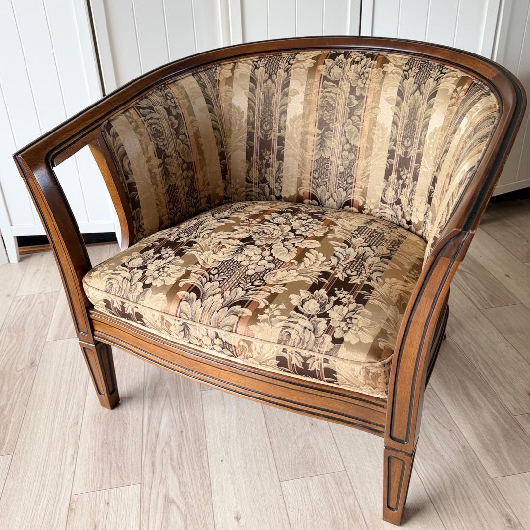 ロゼ　マルニ木工 地中海ロイヤル シャルル アームチェア 1人掛けソファ