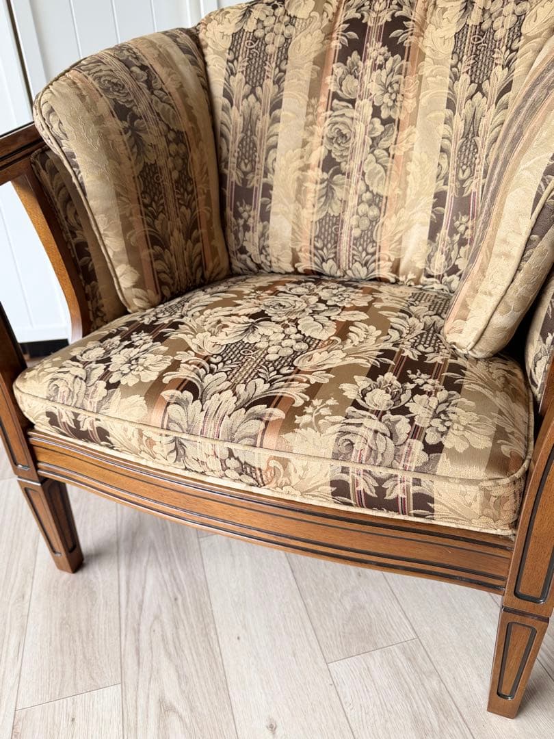 ロゼ　マルニ木工 地中海ロイヤル シャルル アームチェア 1人掛けソファ