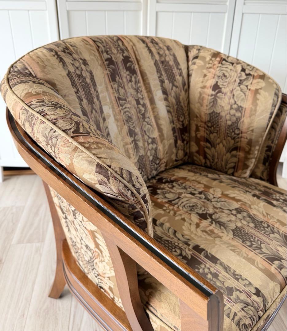 ロゼ　マルニ木工 地中海ロイヤル シャルル アームチェア 1人掛けソファ