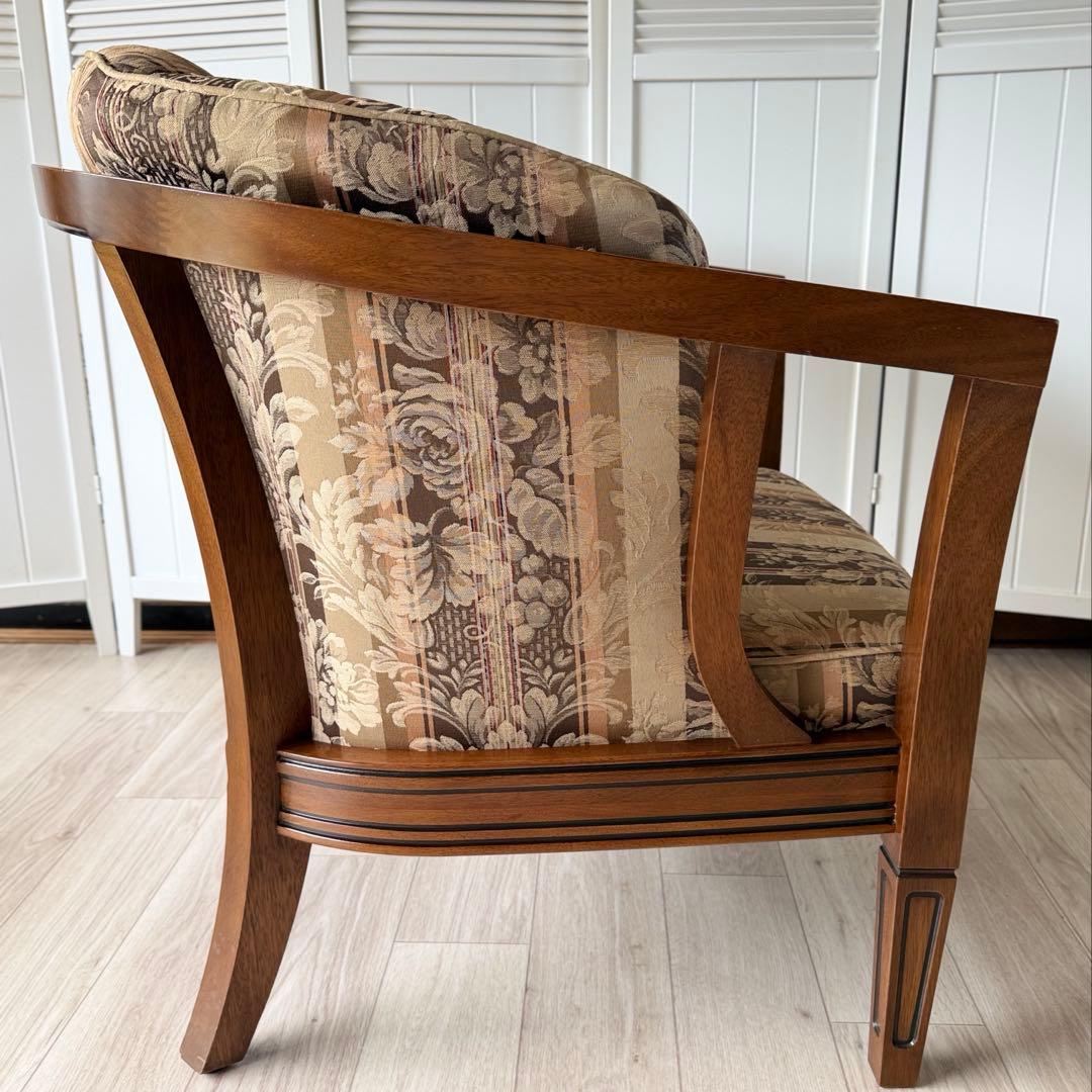 ロゼ　マルニ木工 地中海ロイヤル シャルル アームチェア 1人掛けソファ