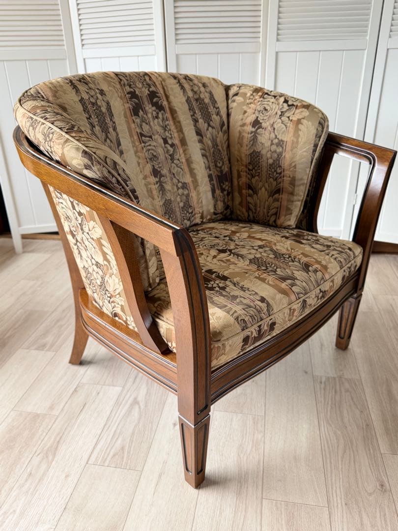 ロゼ　マルニ木工 地中海ロイヤル シャルル アームチェア 1人掛けソファ