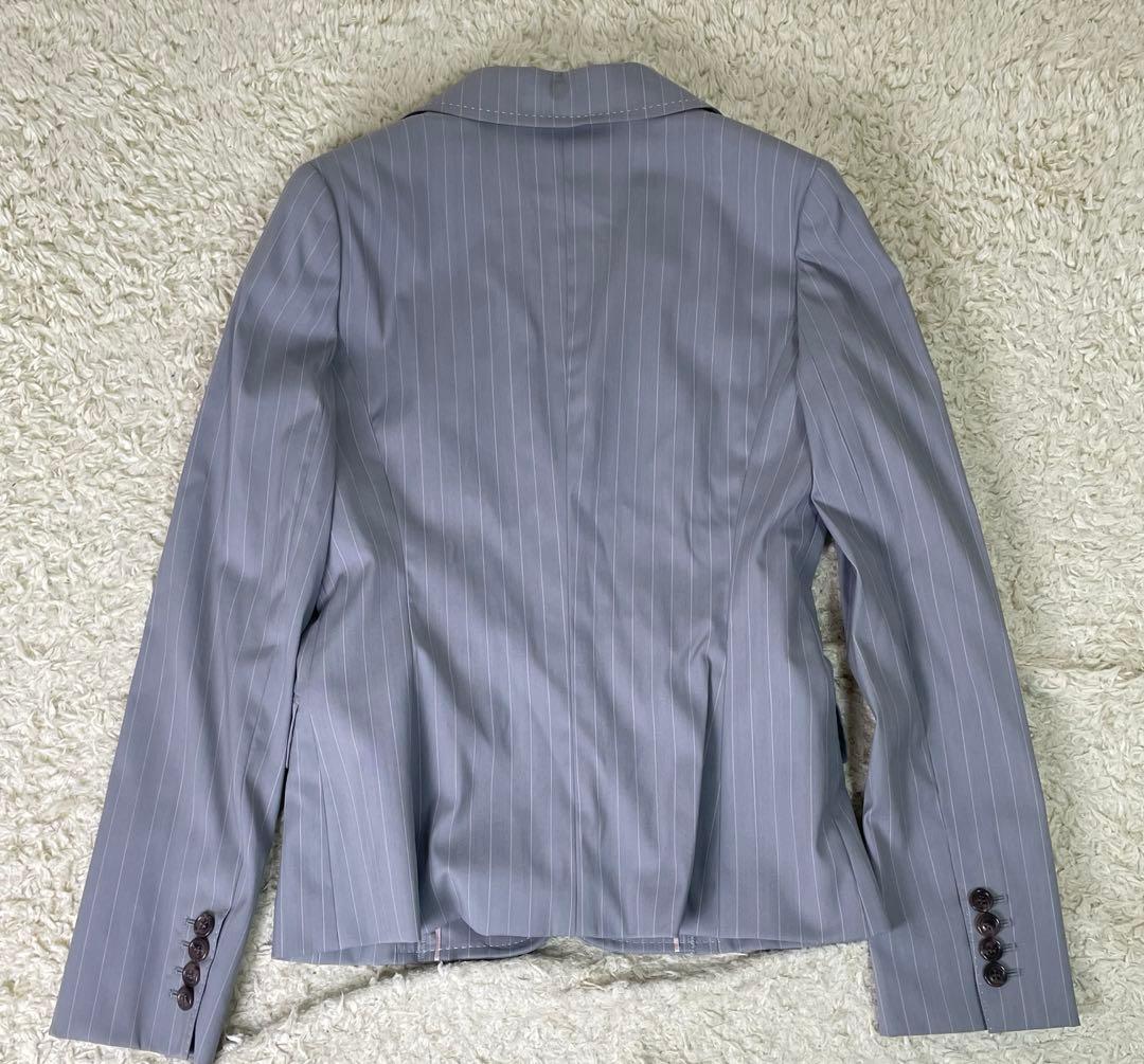 INED レディース　セットアップ パンツ　グレー　ストライプ　11号　日本製